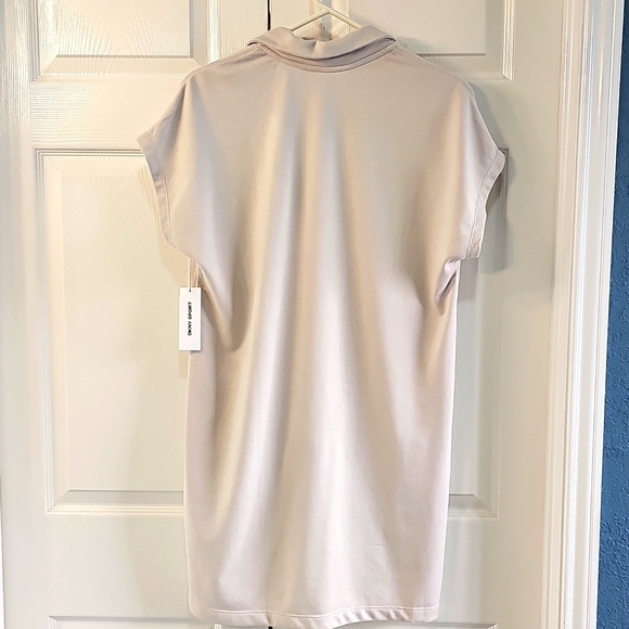 NWT DKNY Collared Short Sleeved Soft Beige Midi Dress Medium - Picture 7 of 14